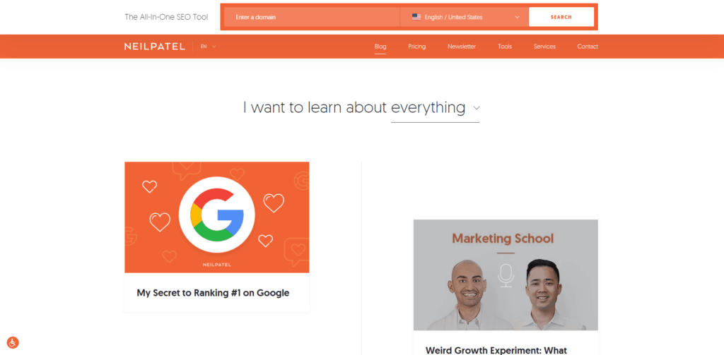 social media marketing website: neil patel