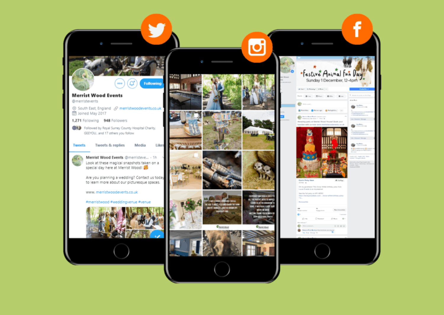 Digital Agency Guildford Digital Agency Guildford: social media work with Merrist Wood Events
