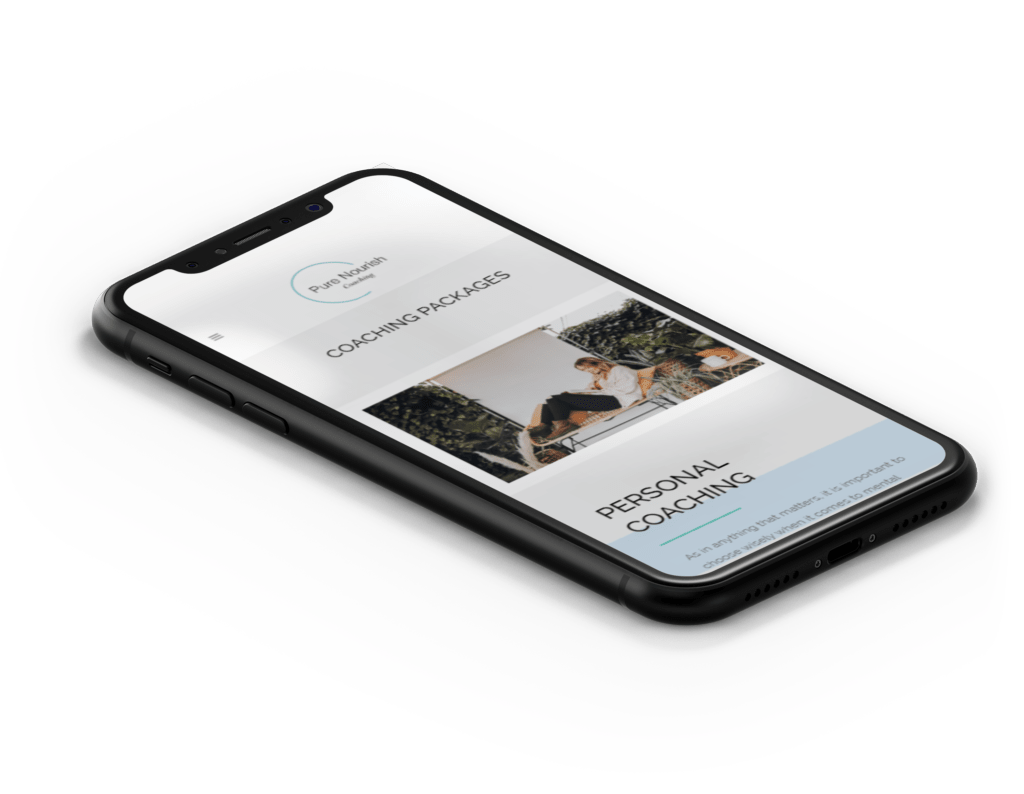 Pure Nourish Mobile Project Image Pure Nourish Coaching mobile view