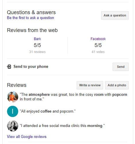 Business Reviews on Google
