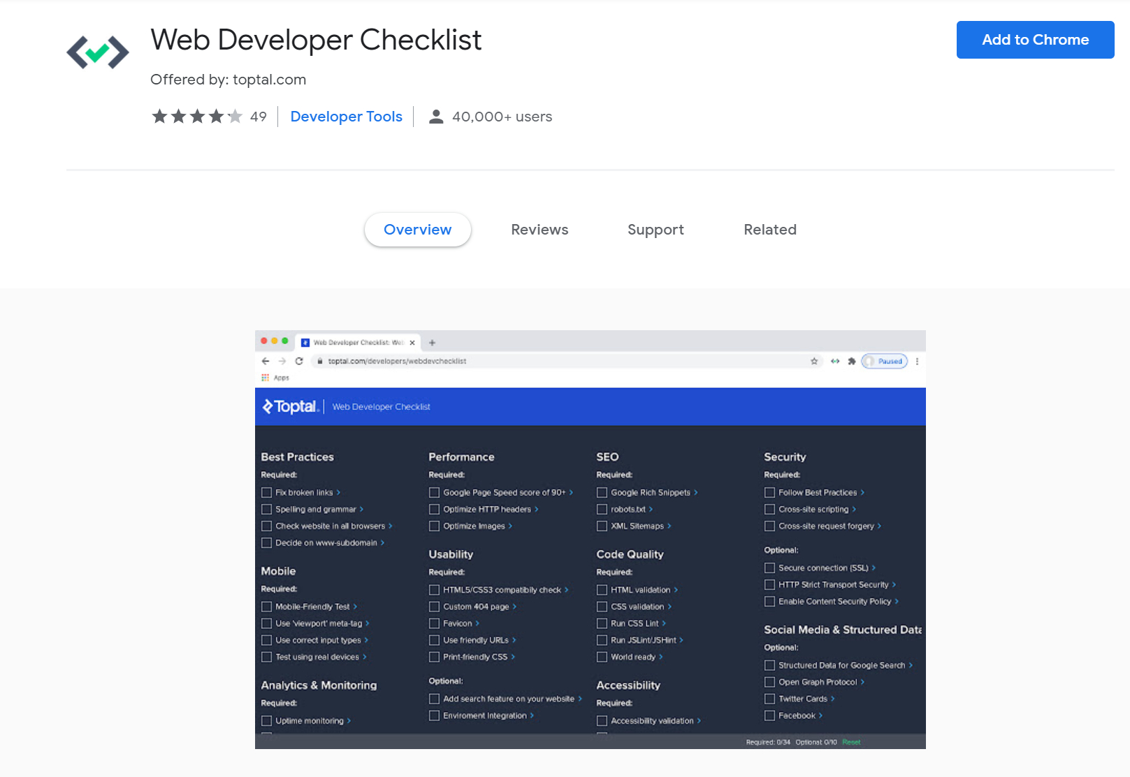Web developer checklist