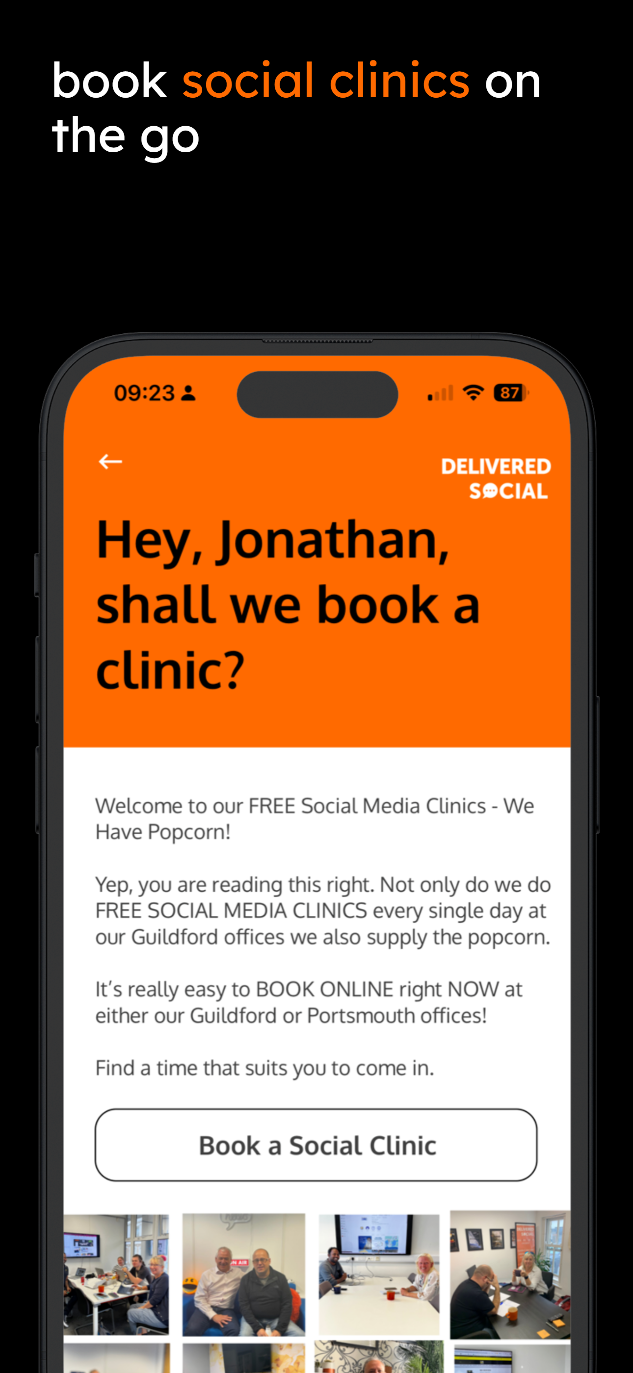 Delivered Social App Welcome Screen