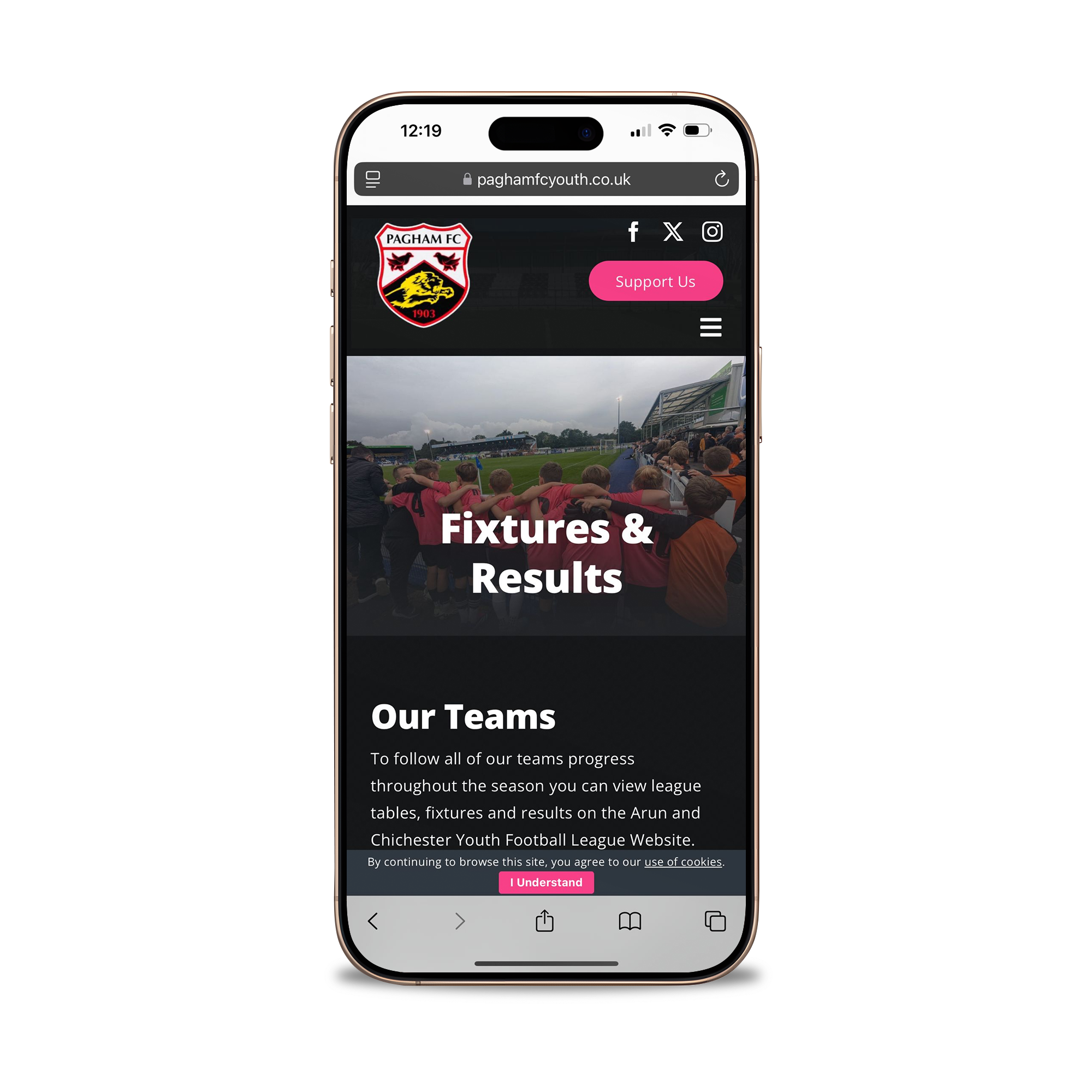 Pagham FC Youth On Mobile