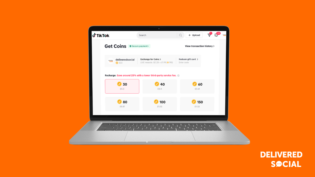 Delivered Social How to buy TikTok Coins