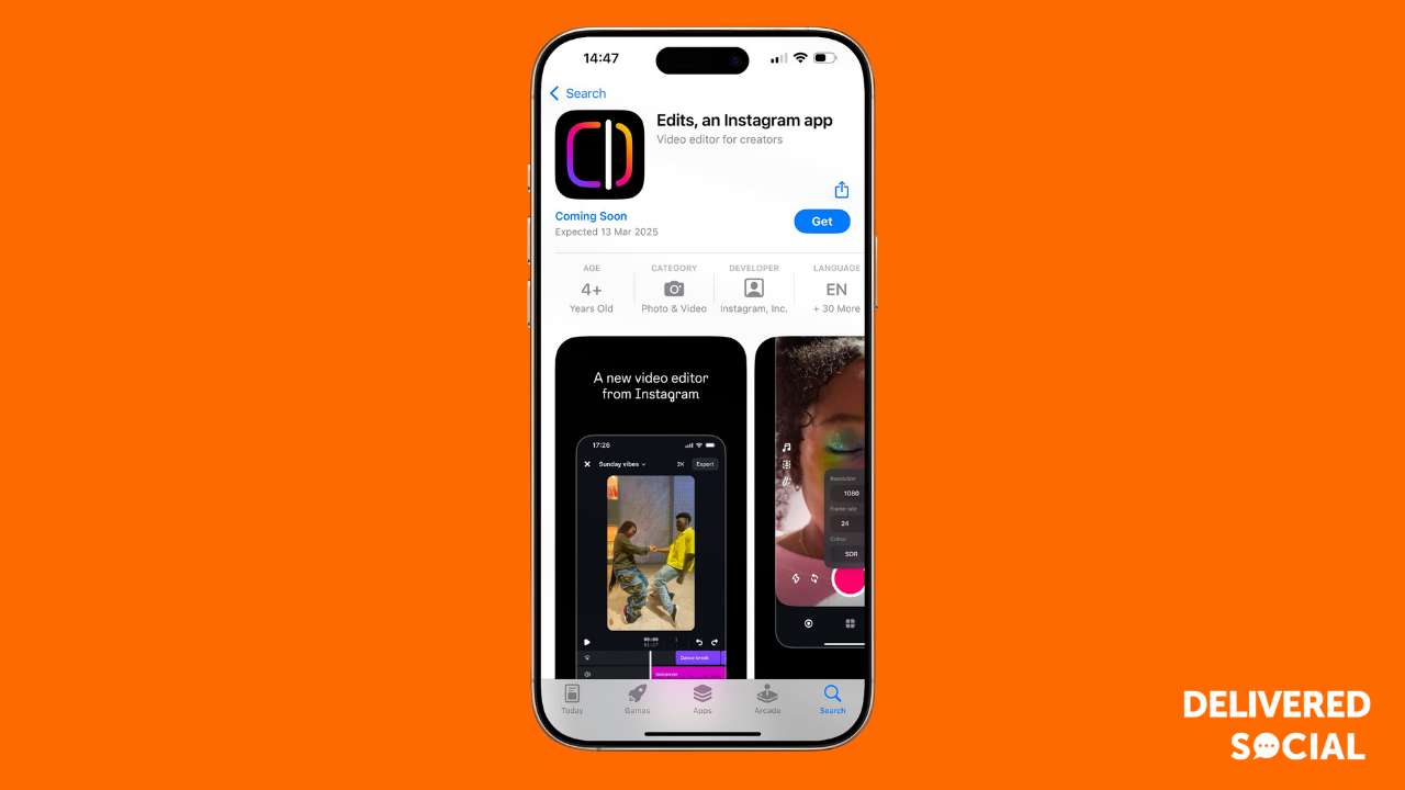 Instagram Edits on App Store - Delivered Social