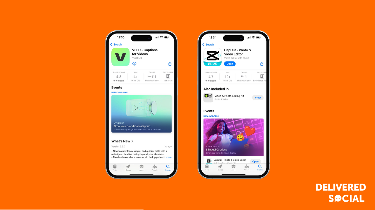 Veed Vs CapCut - On Mobile Devices - Delivered Social