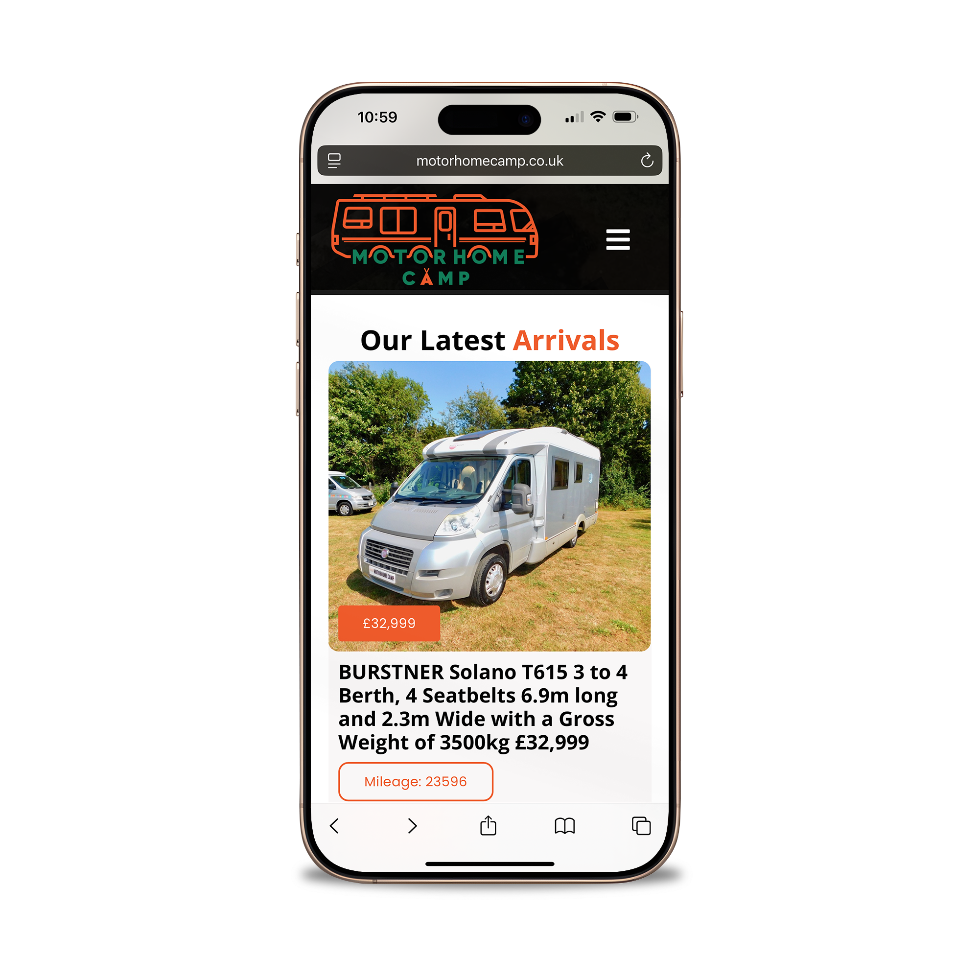 Motorhome Camp on Mobile Motorhome Camp on iPhone