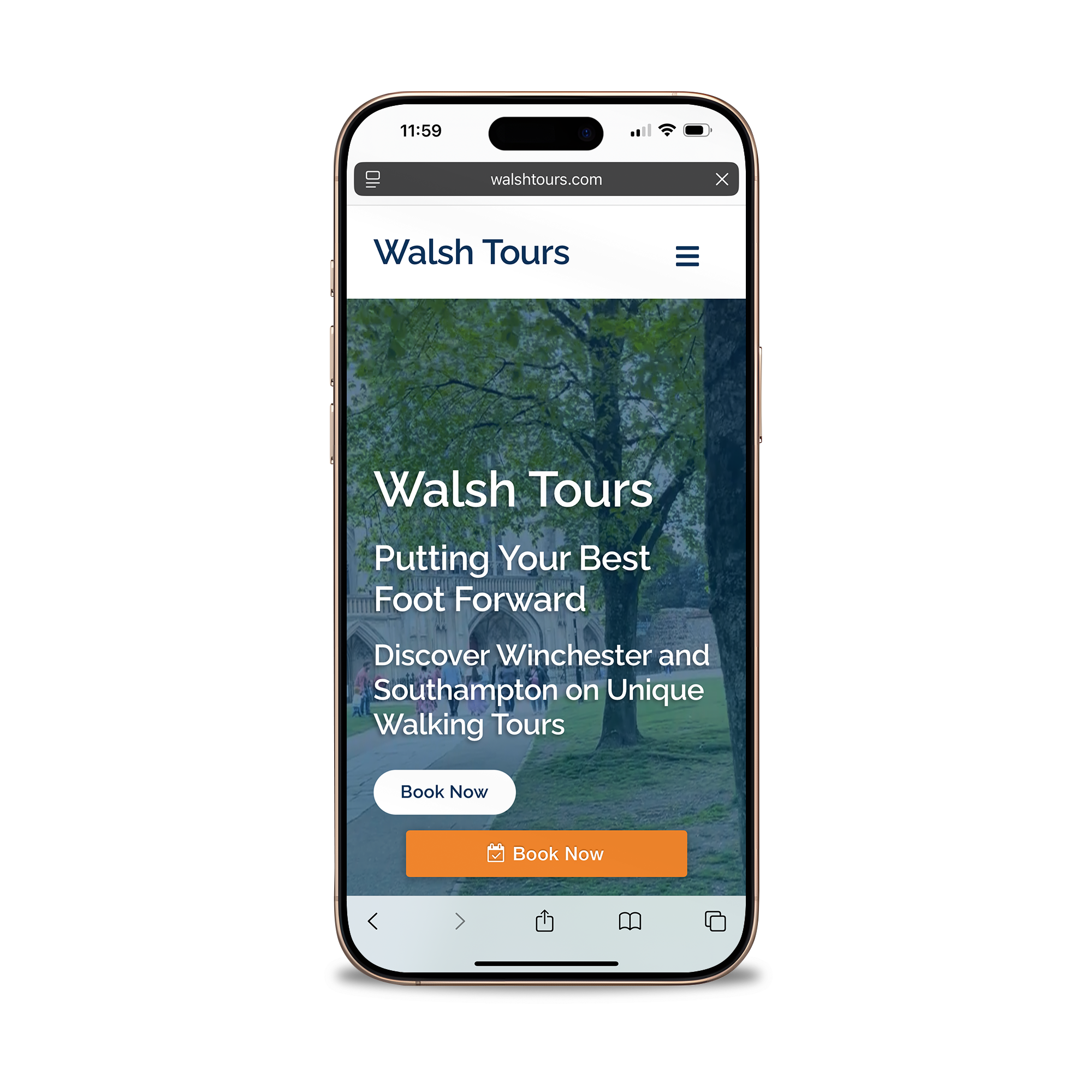 Walsh Tours on mobile