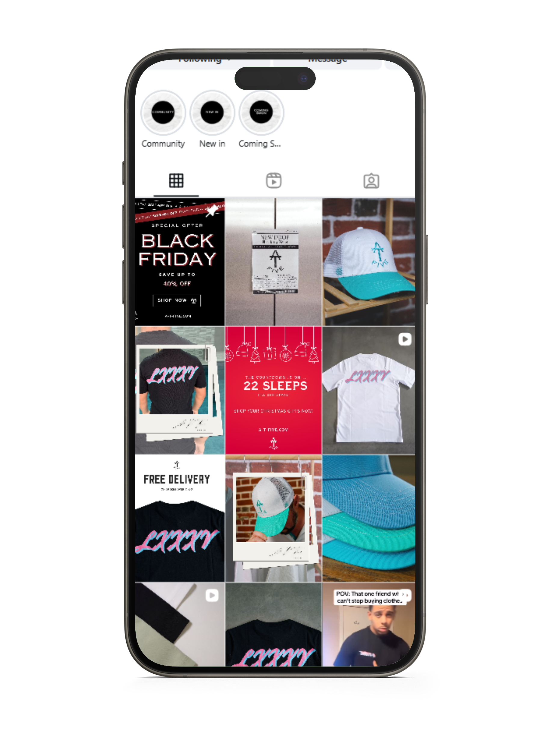 A-T-Five Phone Instagram Bellbird Comms - Website on Mobile