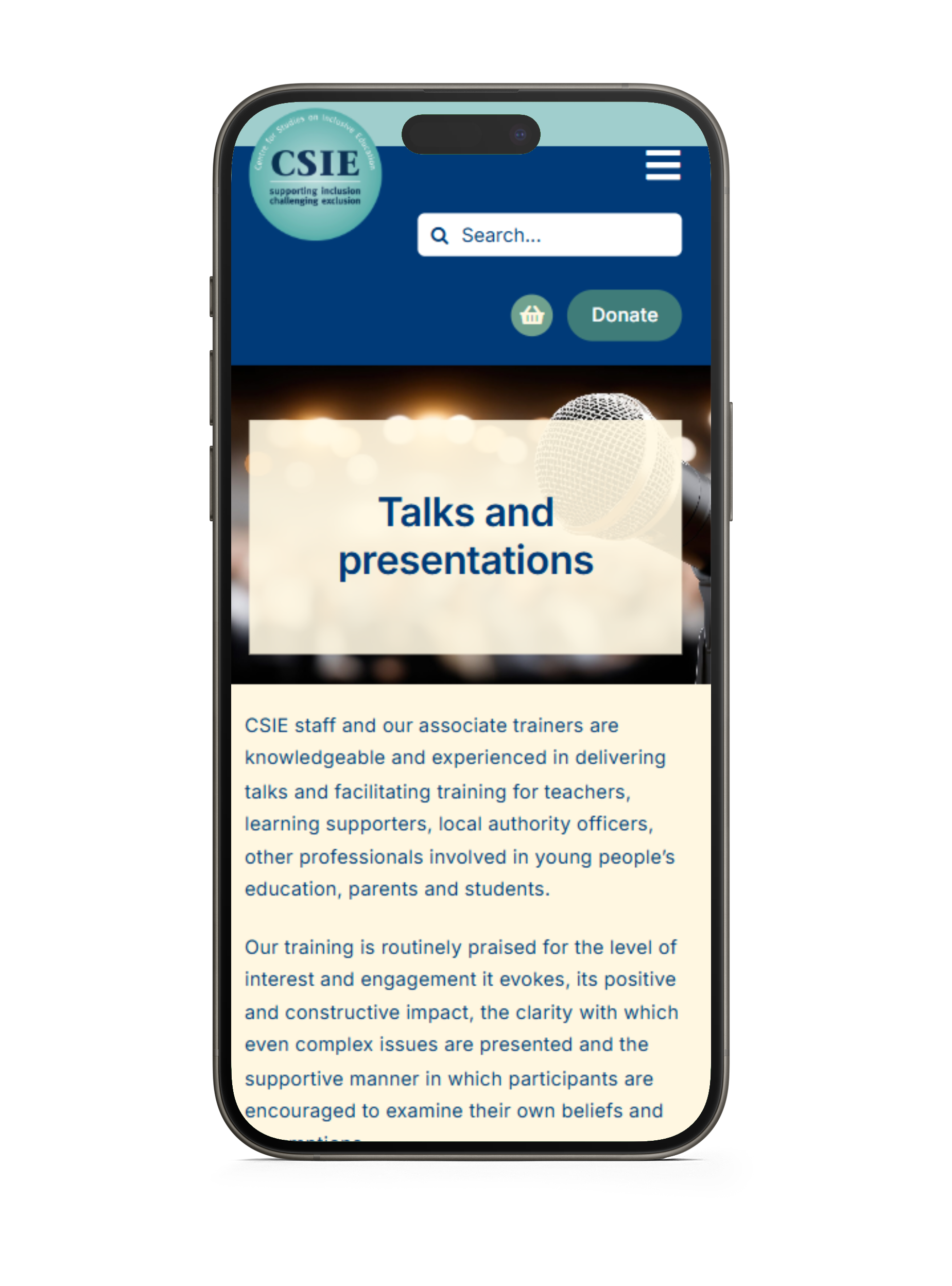 CSIE Phone Template Bellbird Comms - Website on Mobile