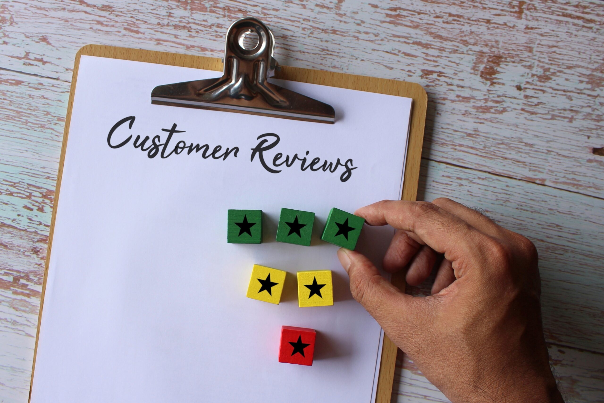Handling Negative Social Media Reviews with Professionalism and Poise - paper clipboard with reviews