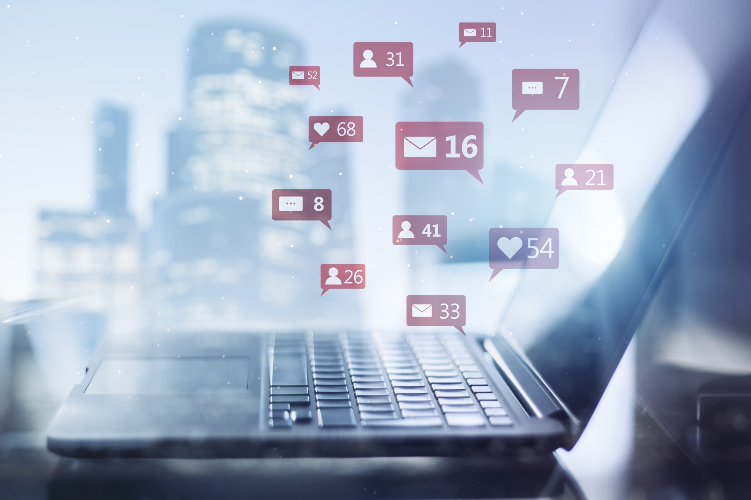 How to Gain Followers Fast - Strategies for Rapid Social Media Growth - laptop with social media interaction