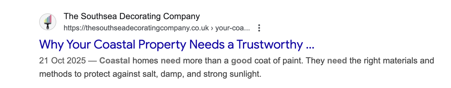 Southsea Decorating Company SEO