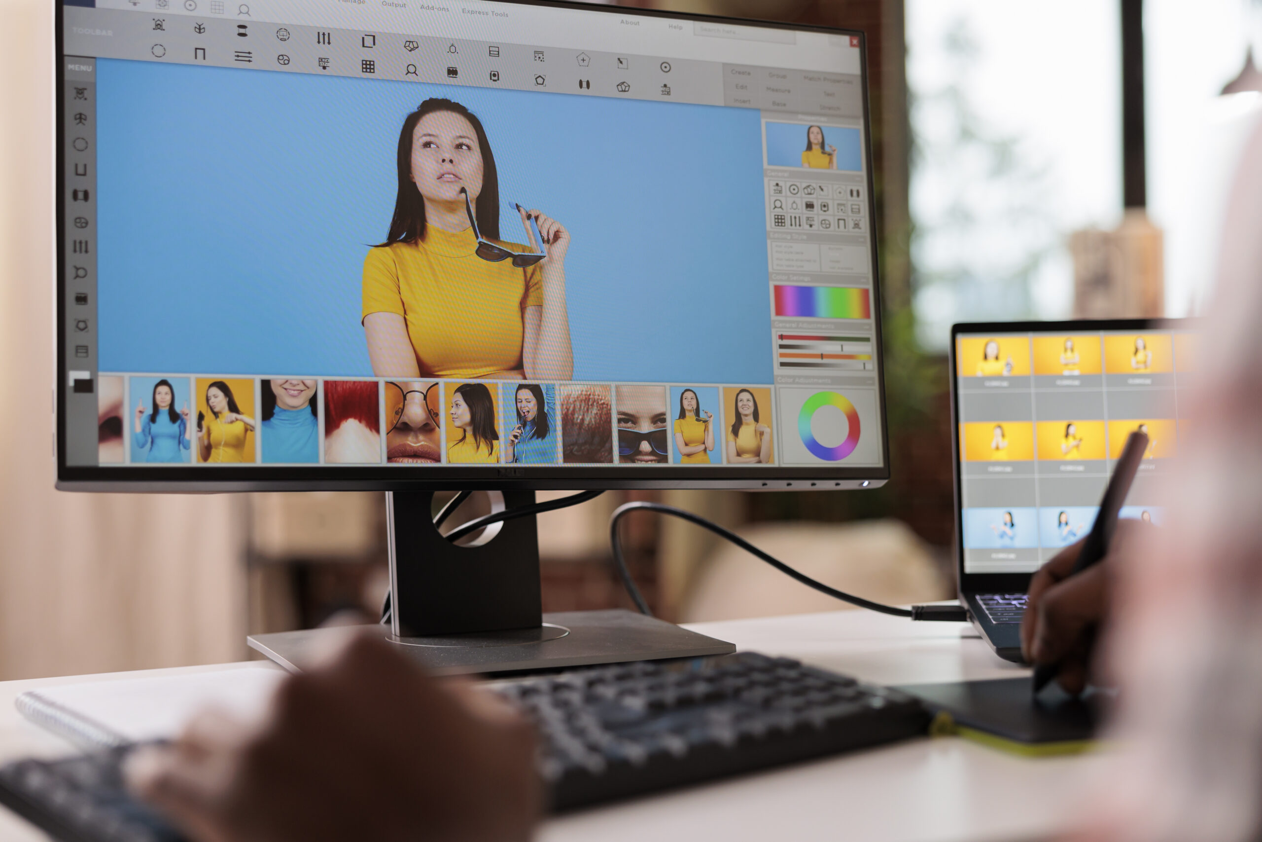 Tricks to Save Time on Content Creation While Keeping Quality Intact - content creator working on images