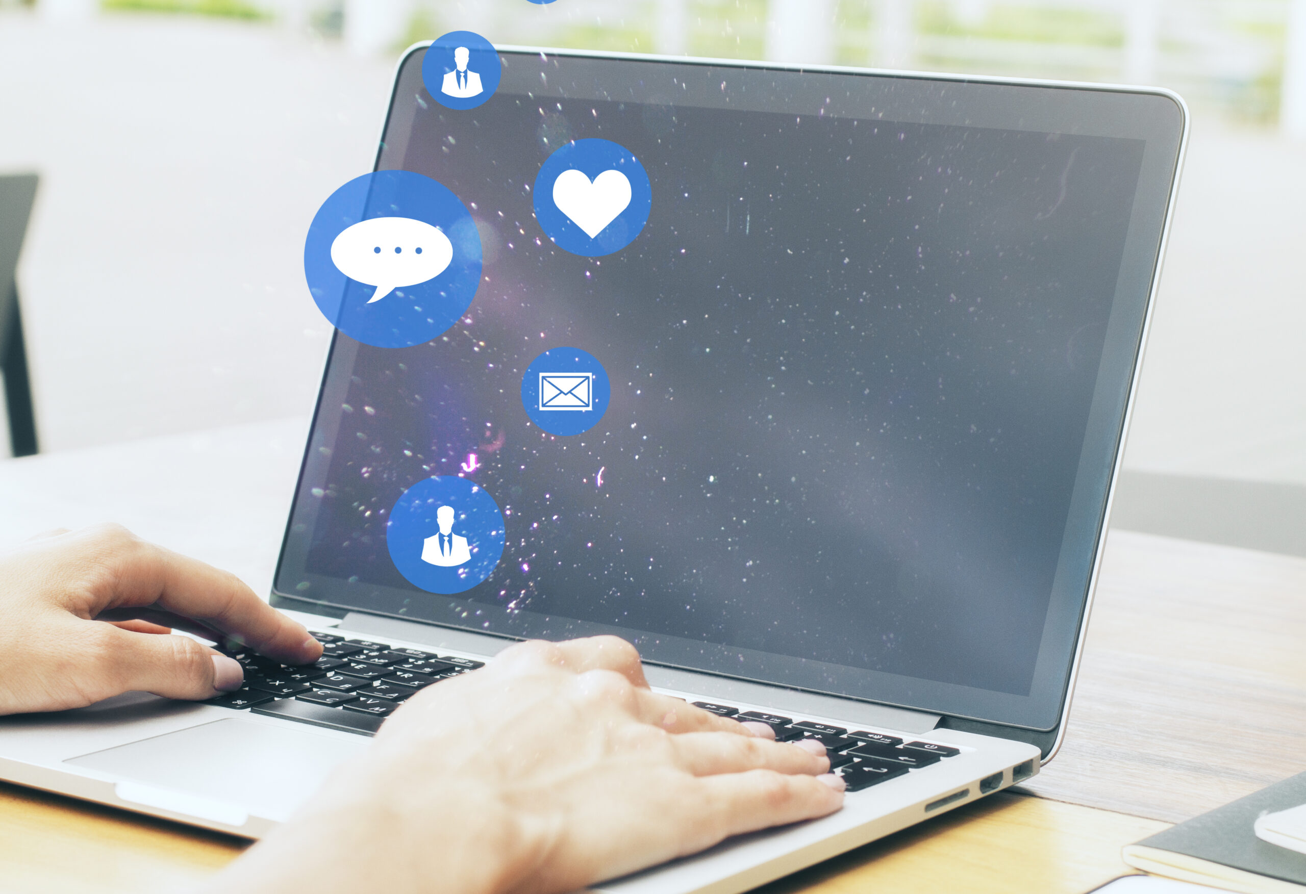 Ad on Facebook Page - social media and notebook
