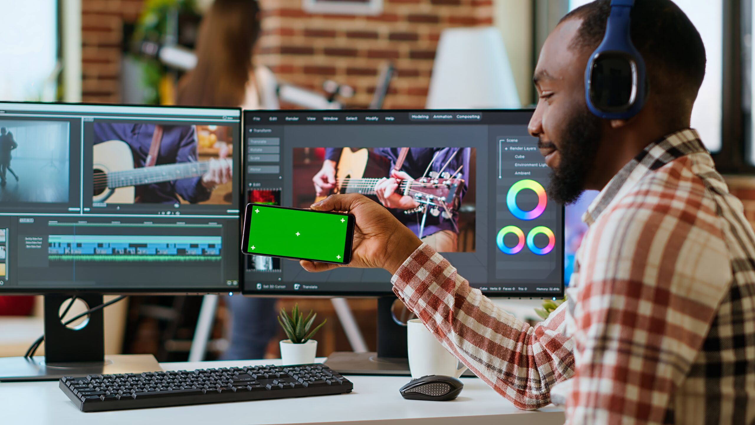 Editing Video on Phone - person edit on phone