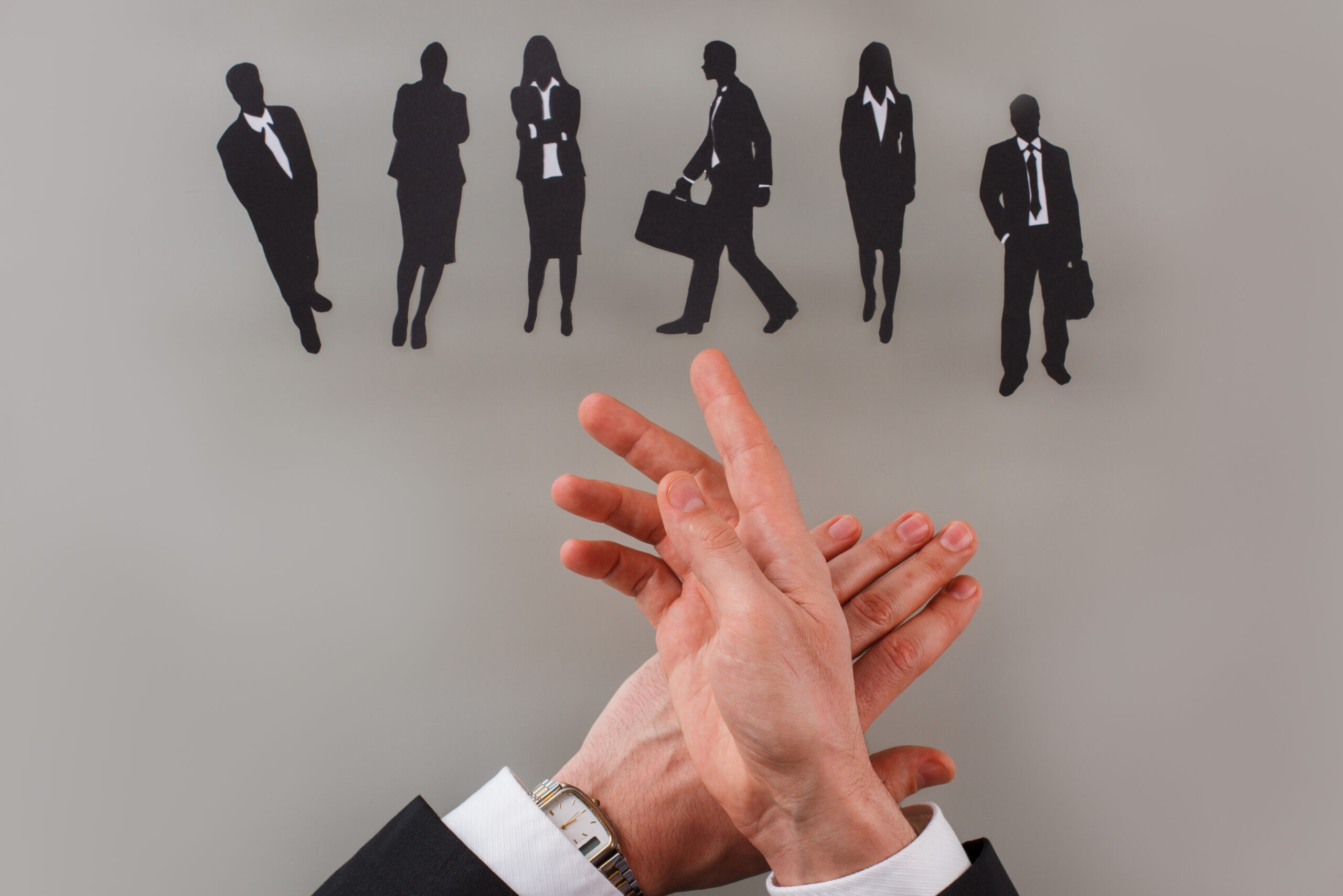 Looking for Job on LinkedIn - businessman selecting a candidate