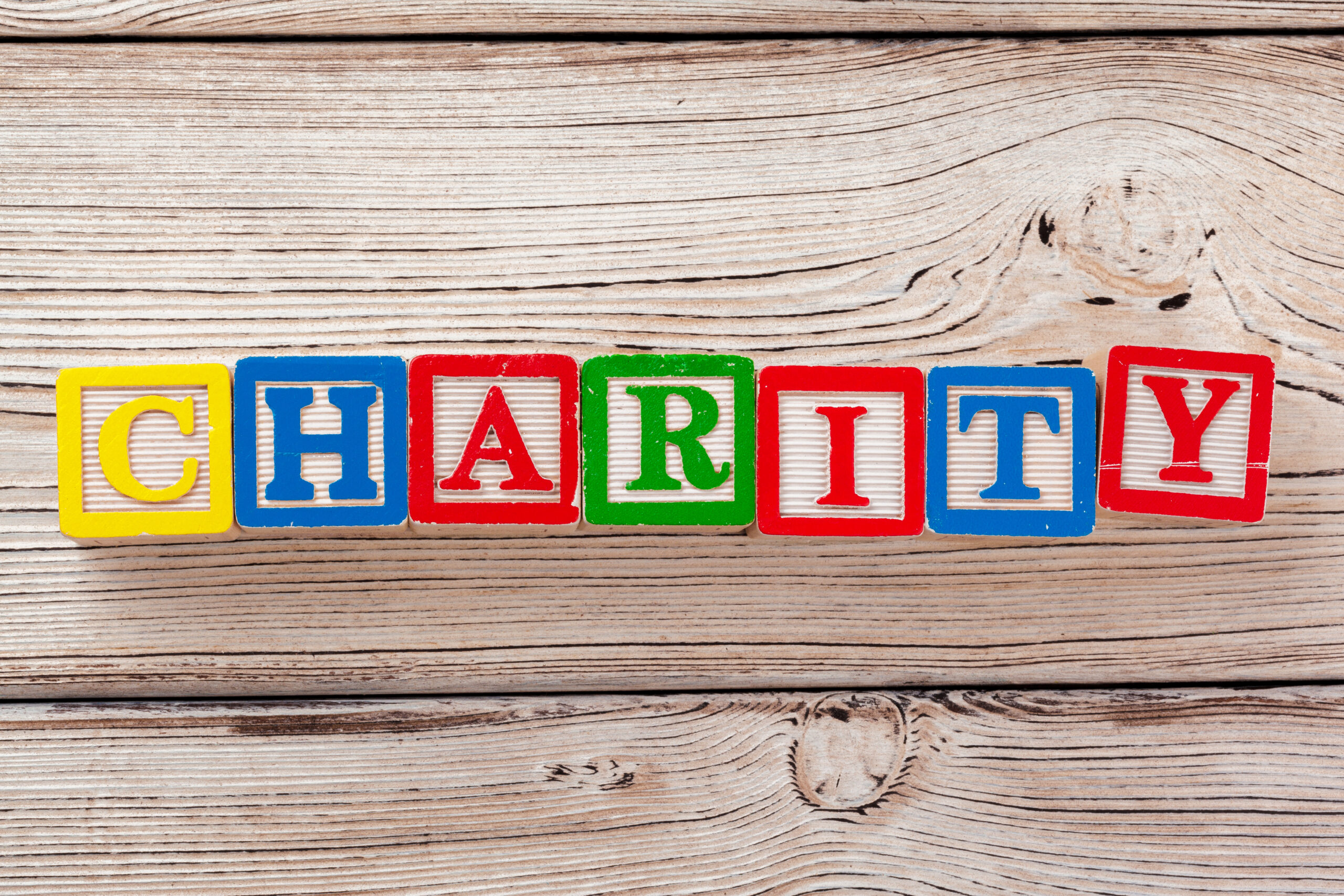 SEO for Charities - Charity spelled in blocks