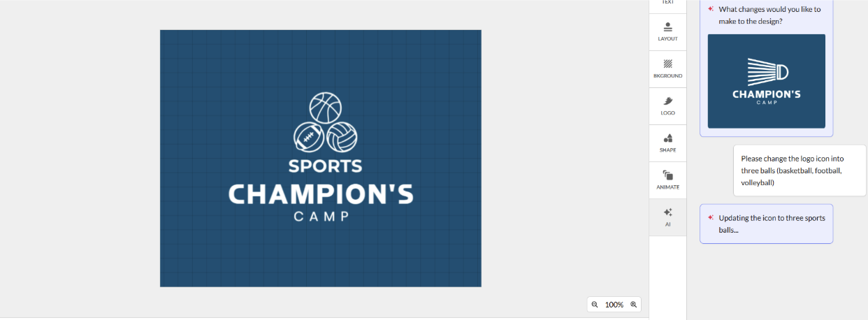 AI to change the logo icon
