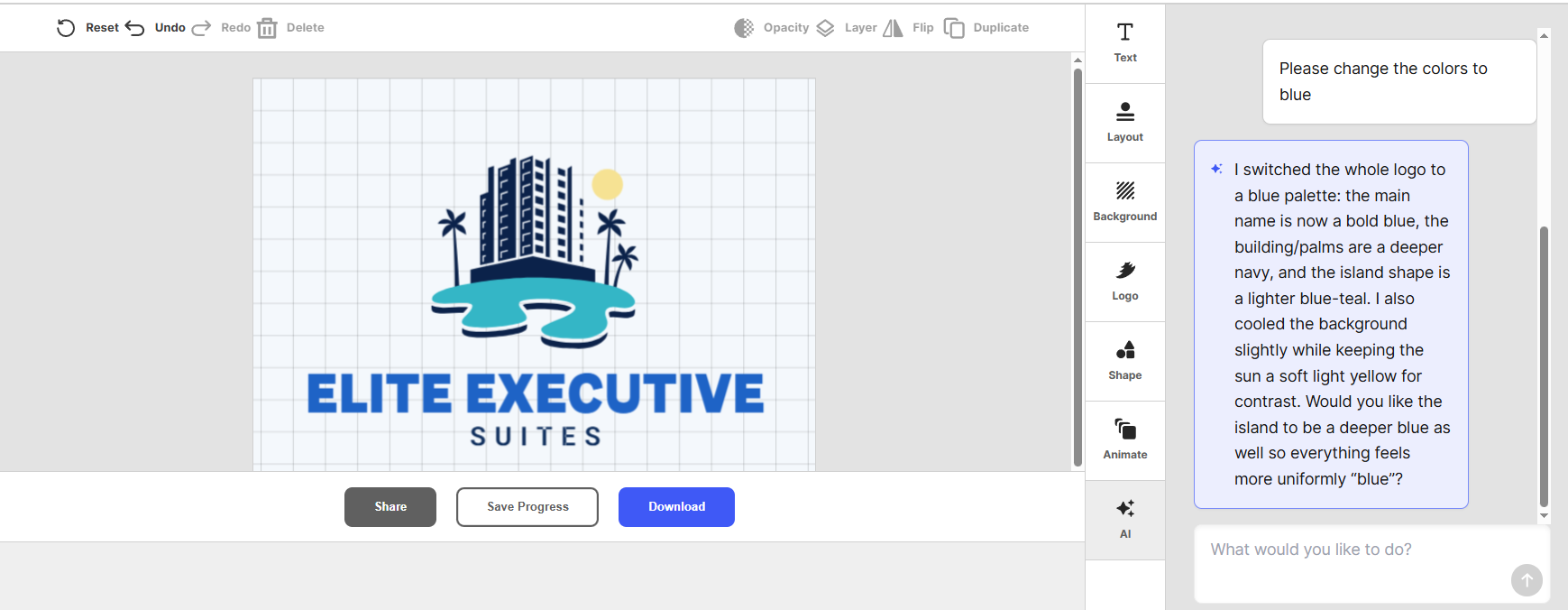Blue Changing Ai Logo