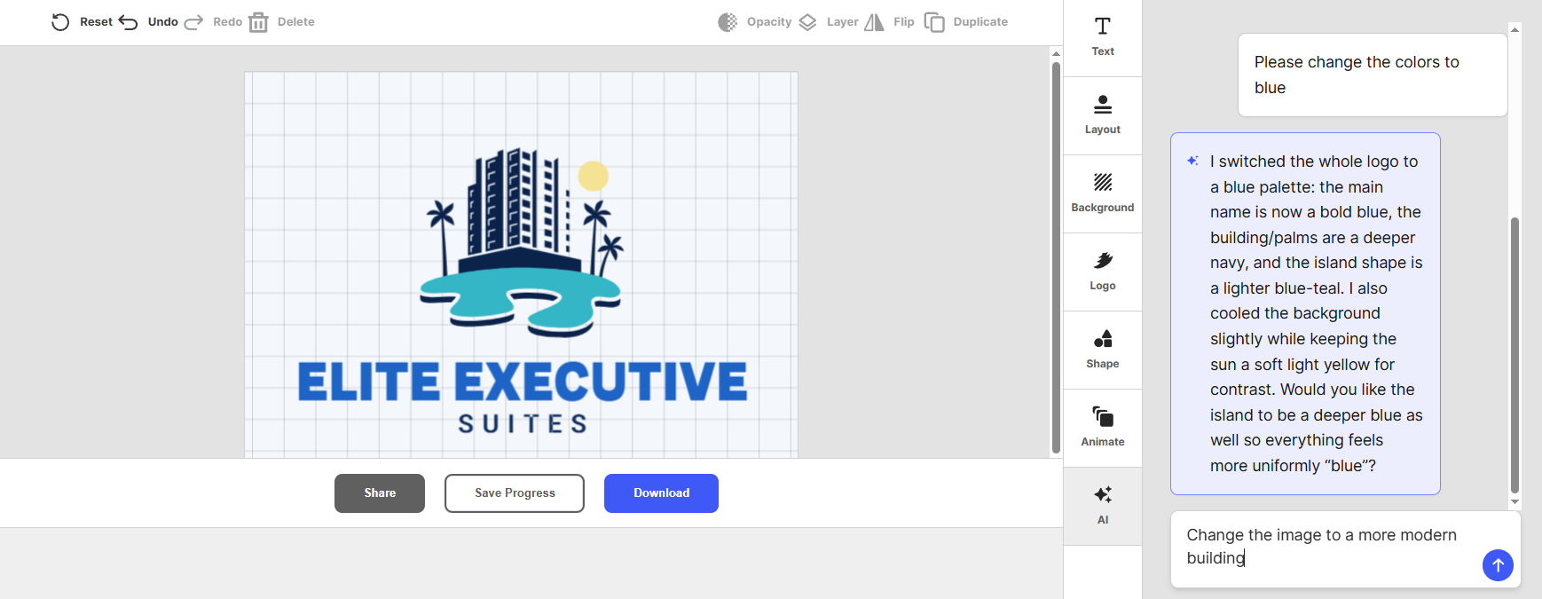 Change Image to Blue