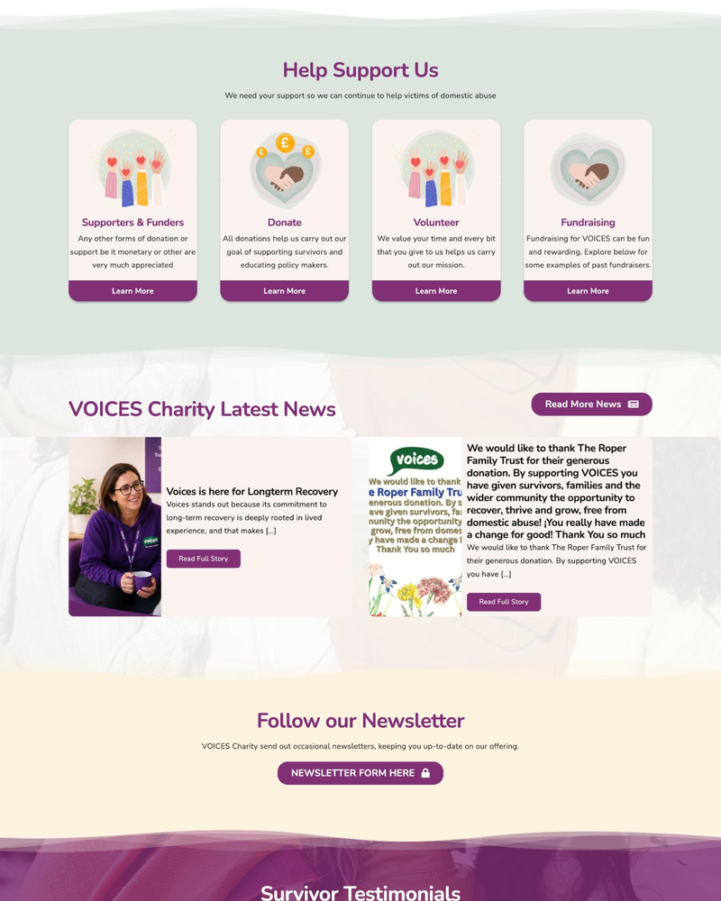 VOICES Website Sections