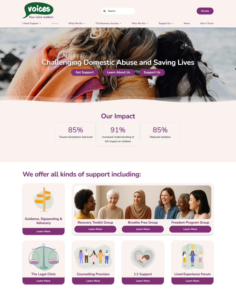 VOICES Website Homepage