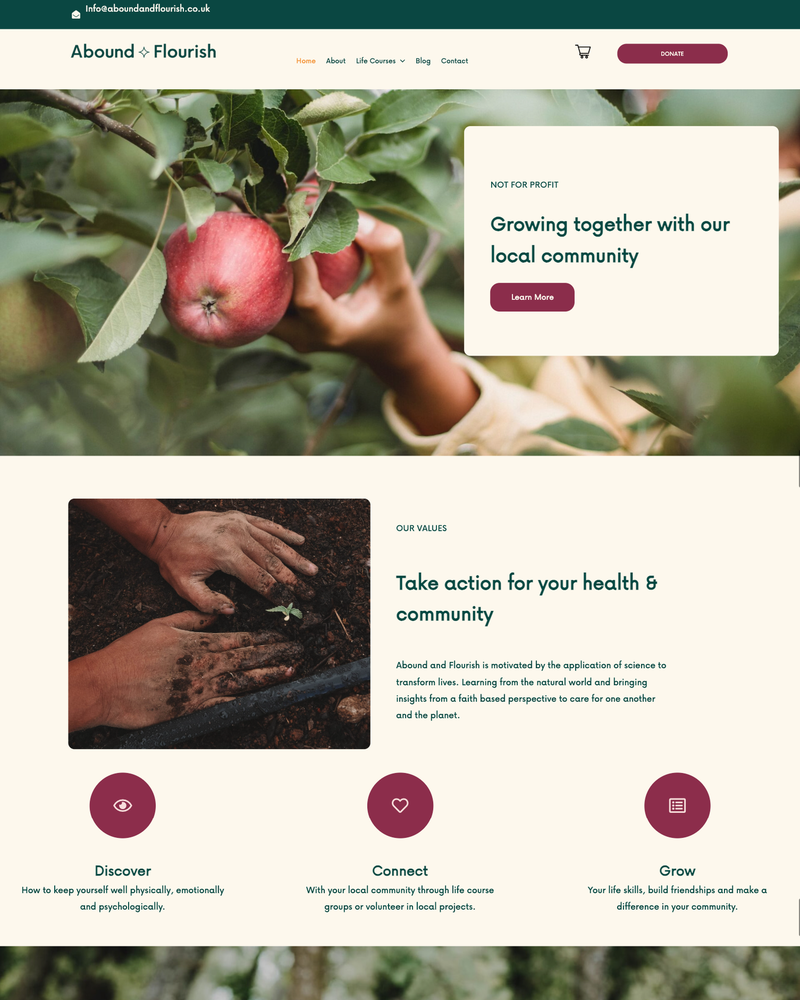 Abound and Flourish Website Homepage Abound and Flourish Website Homepage