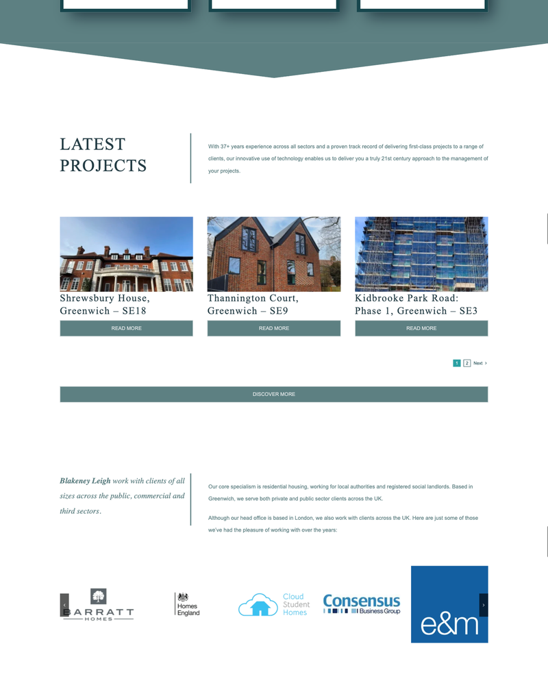 Blakeney Leigh Website Sections
