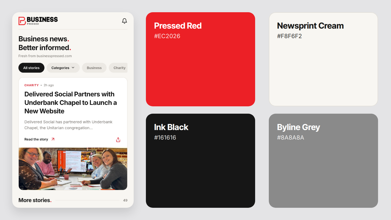 Business Pressed App Colours