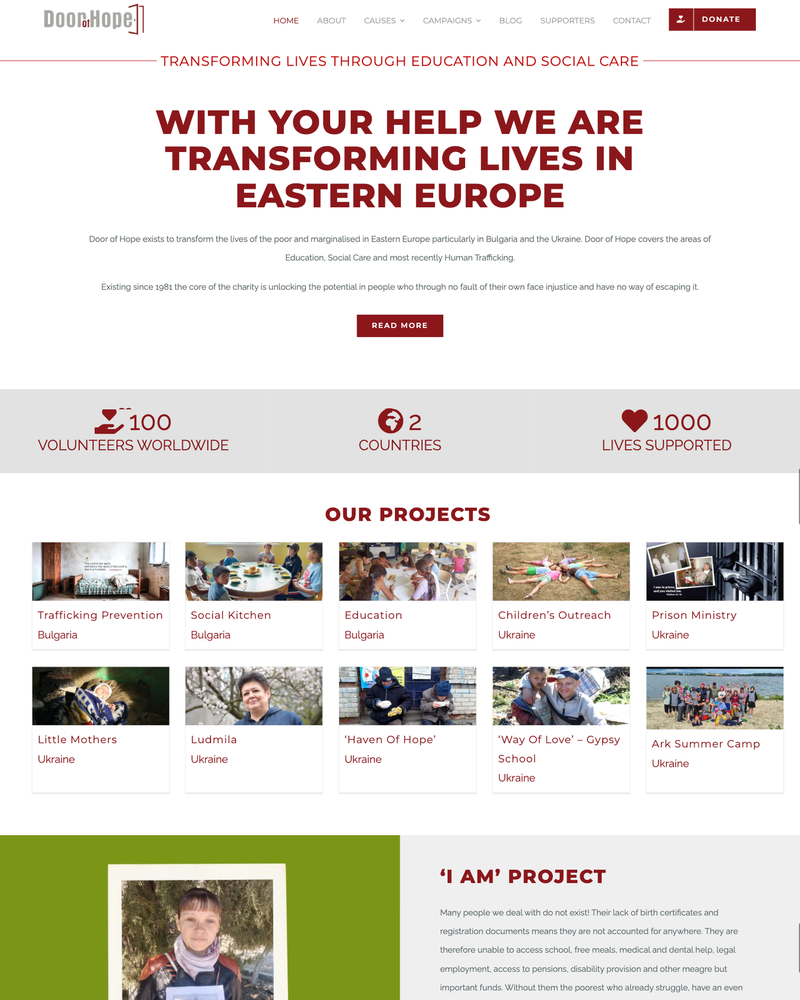 Door of Hope Website Homepage