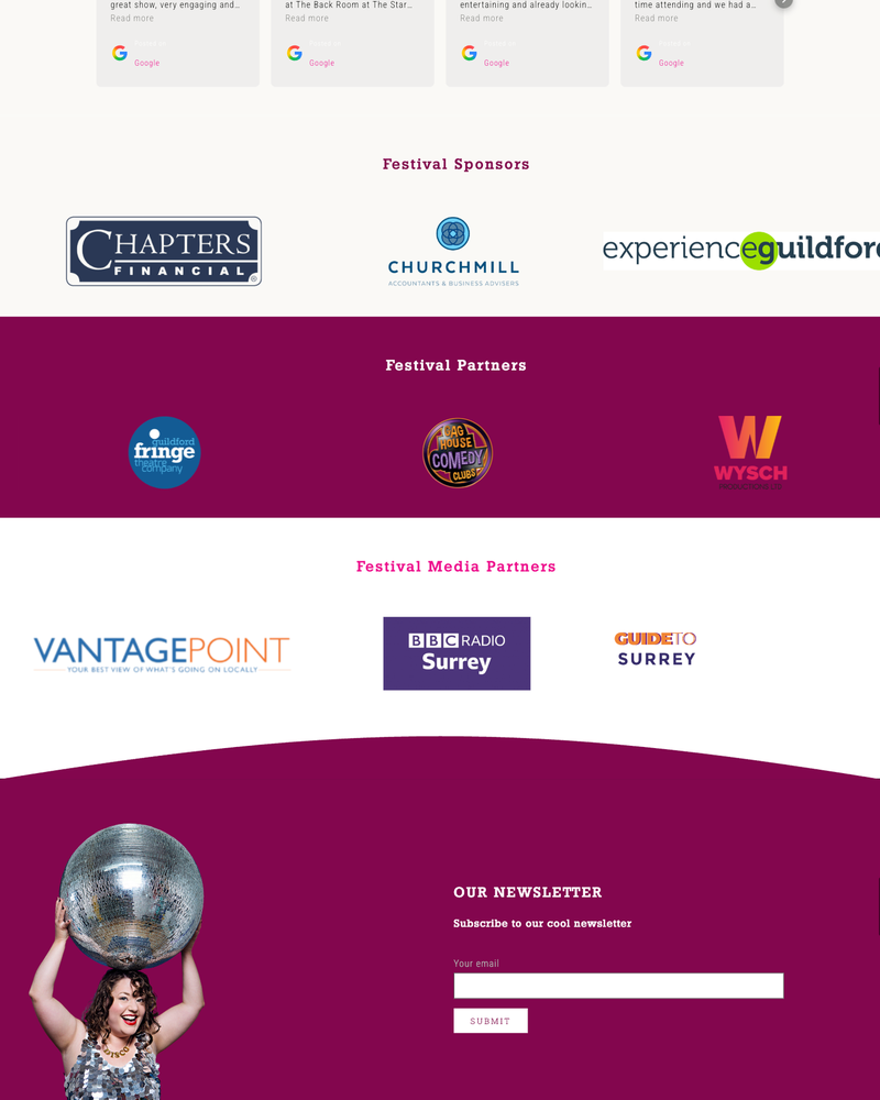 Guildford Fringe Festival Website Sections