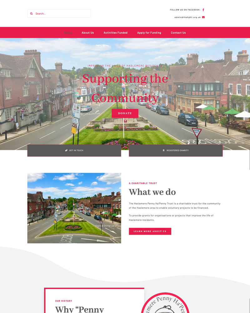 The Haslemere Penny Ha'Penny Trust Website Homepage