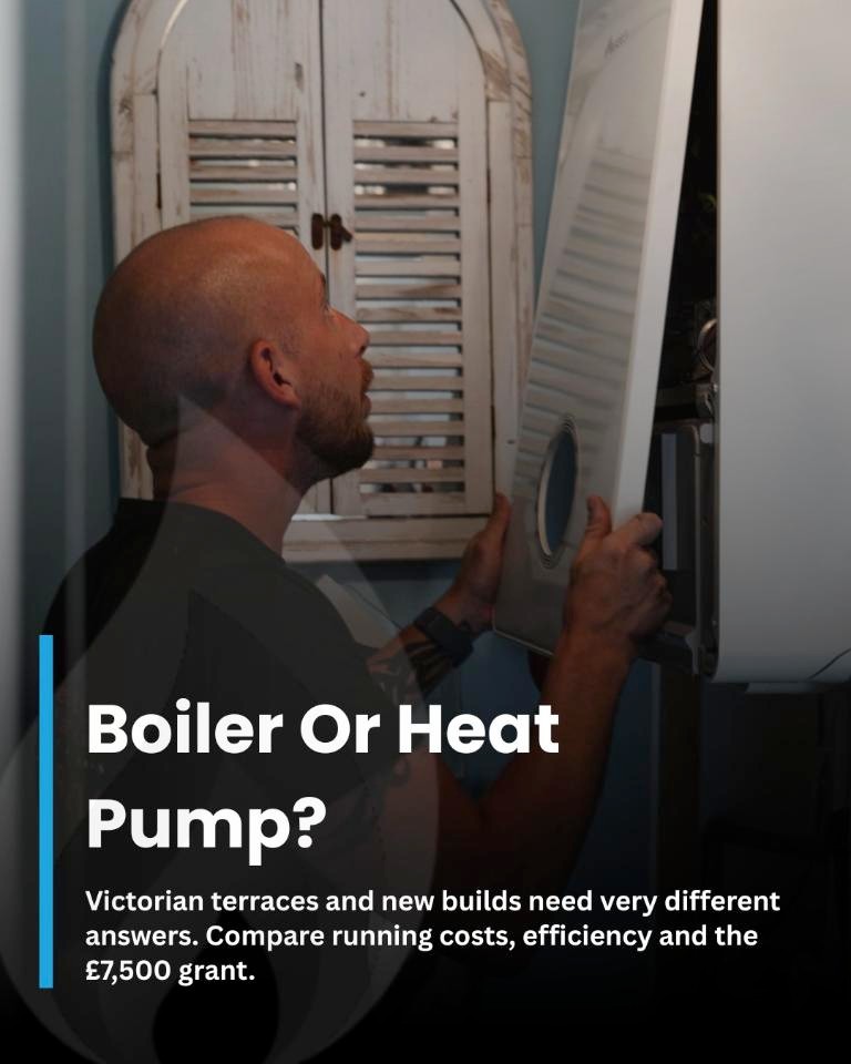 Boiler or heat pump post for Hayes Plumbing & Heating Services by Delivered Social
