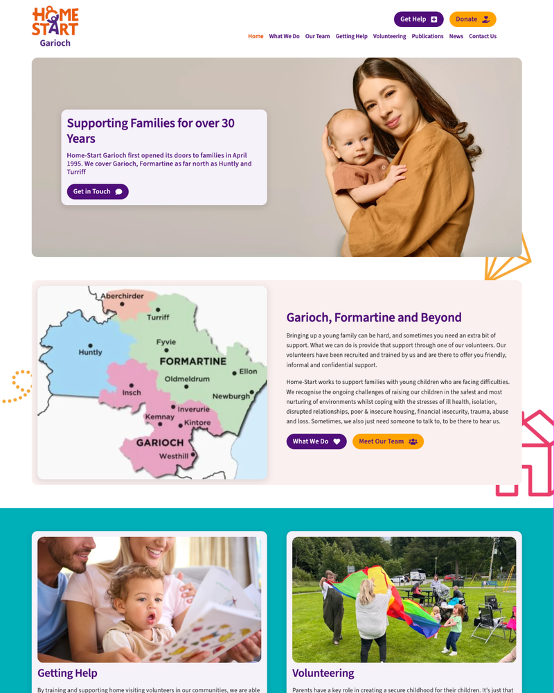 Home-Start Garioch Website Homepage