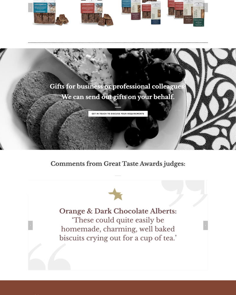 Horsham Gingerbread Website Sections