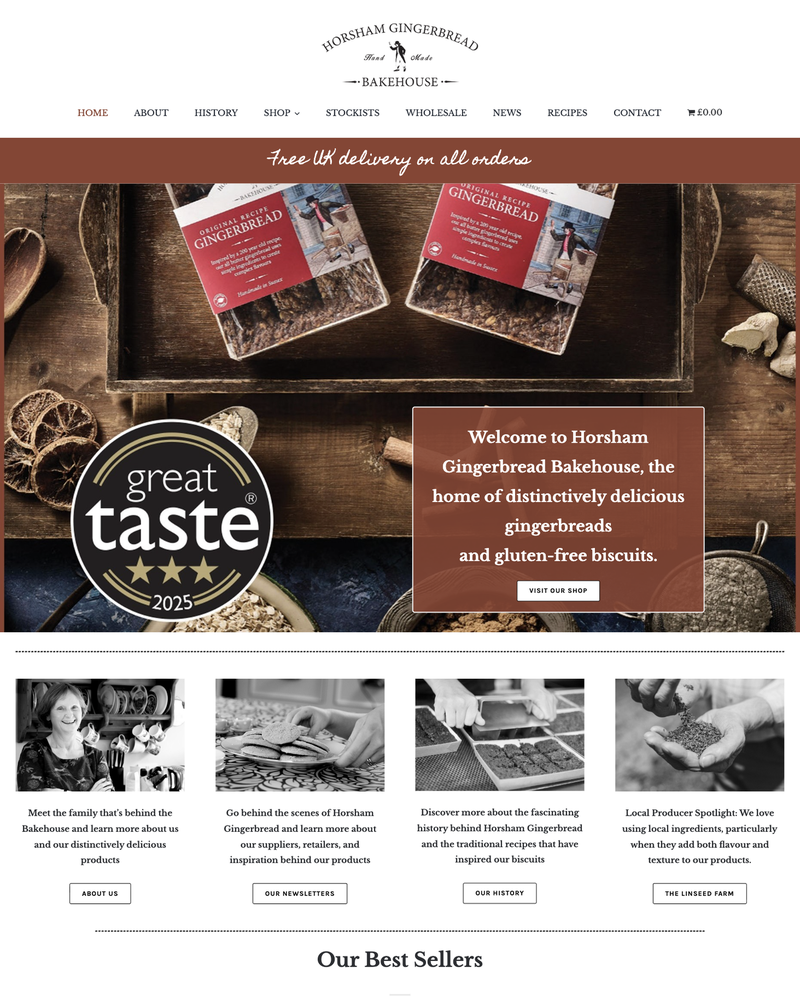 Horsham Gingerbread Website Homepage
