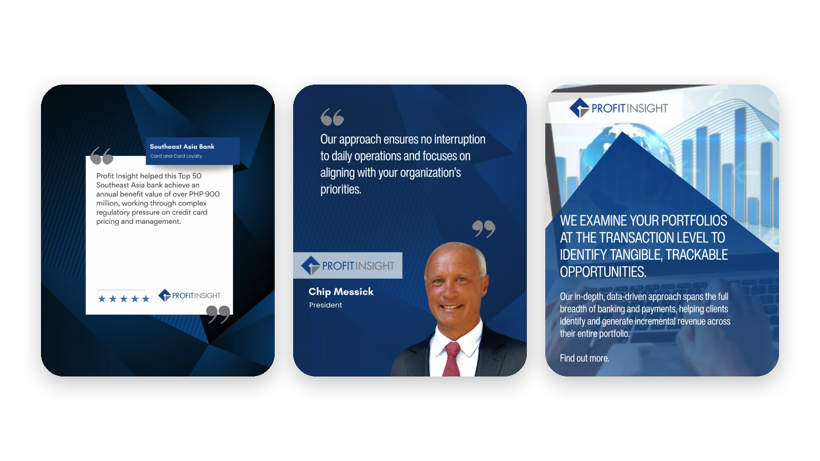 Profit Insight Social Media Case Study Profit Insight LinkedIn posts created by Delivered Social