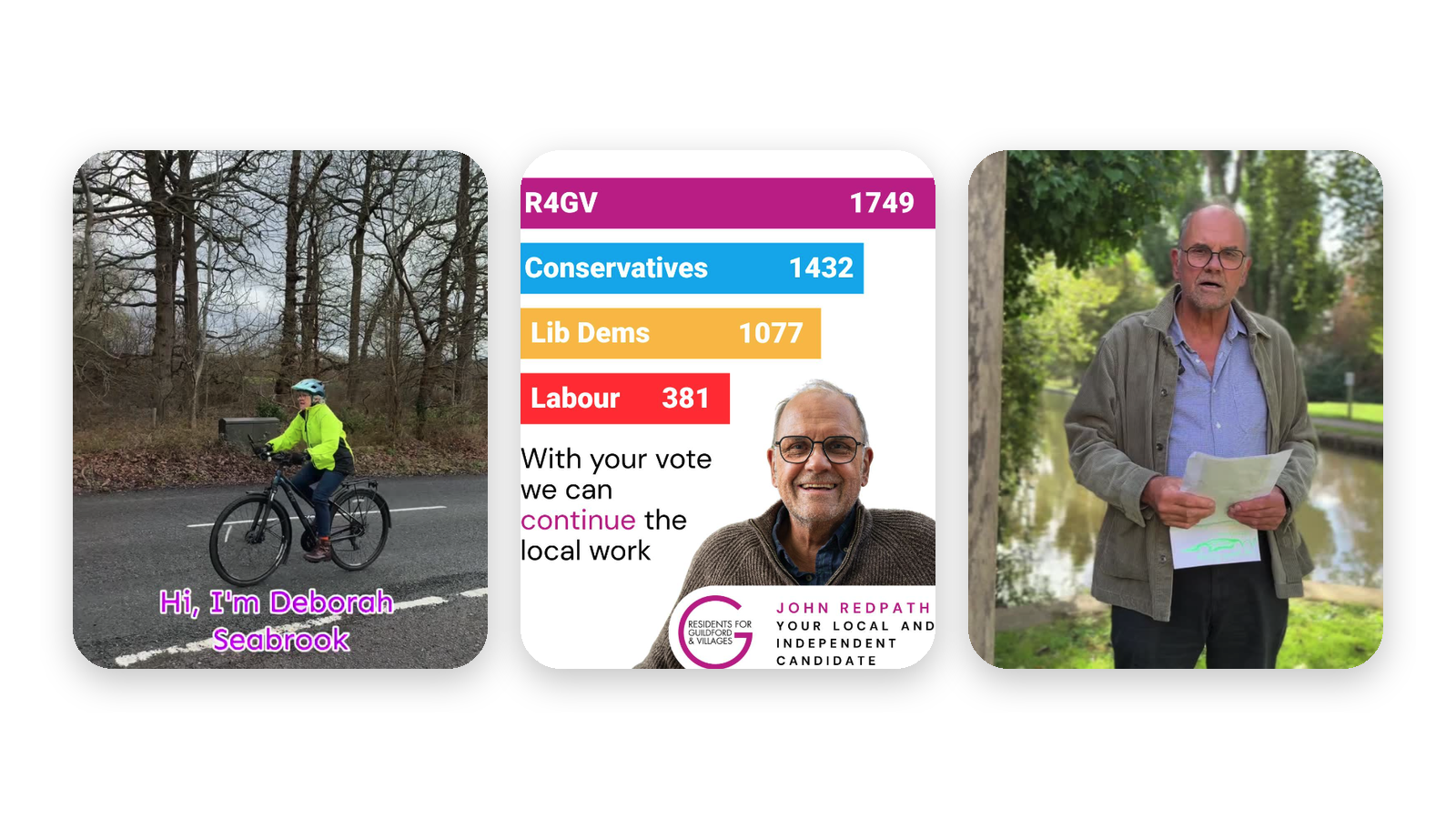 Residents for Guildford and Villages candidate videos created by Delivered Social