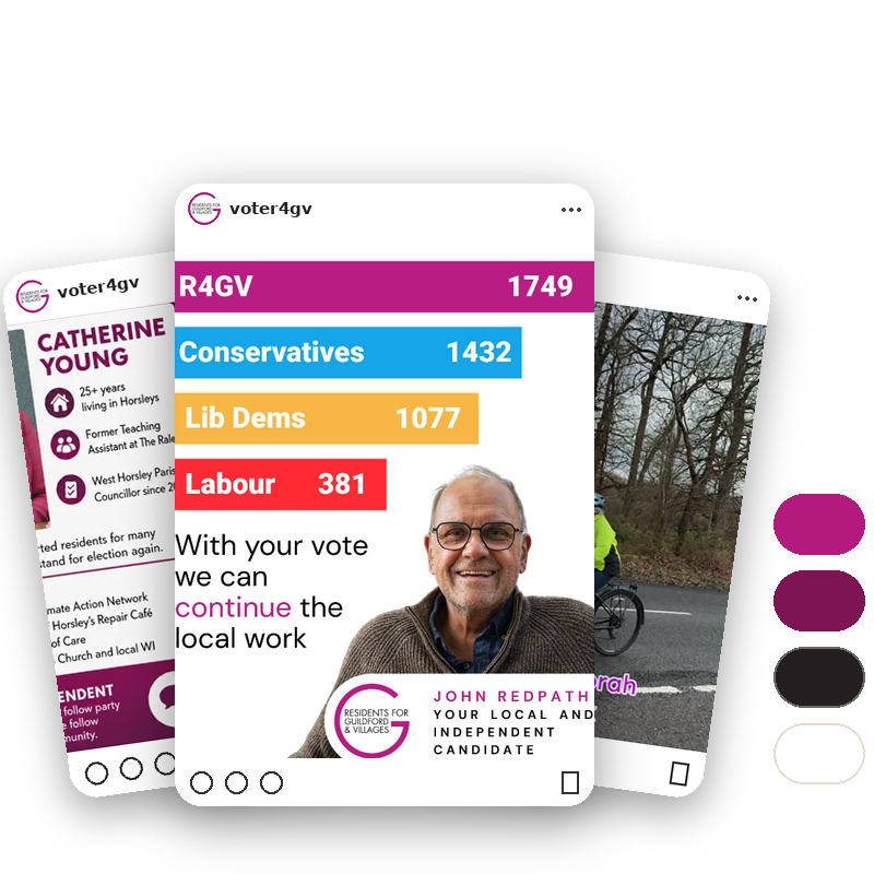 Residents for Guildford and Villages social media posts by Delivered Social