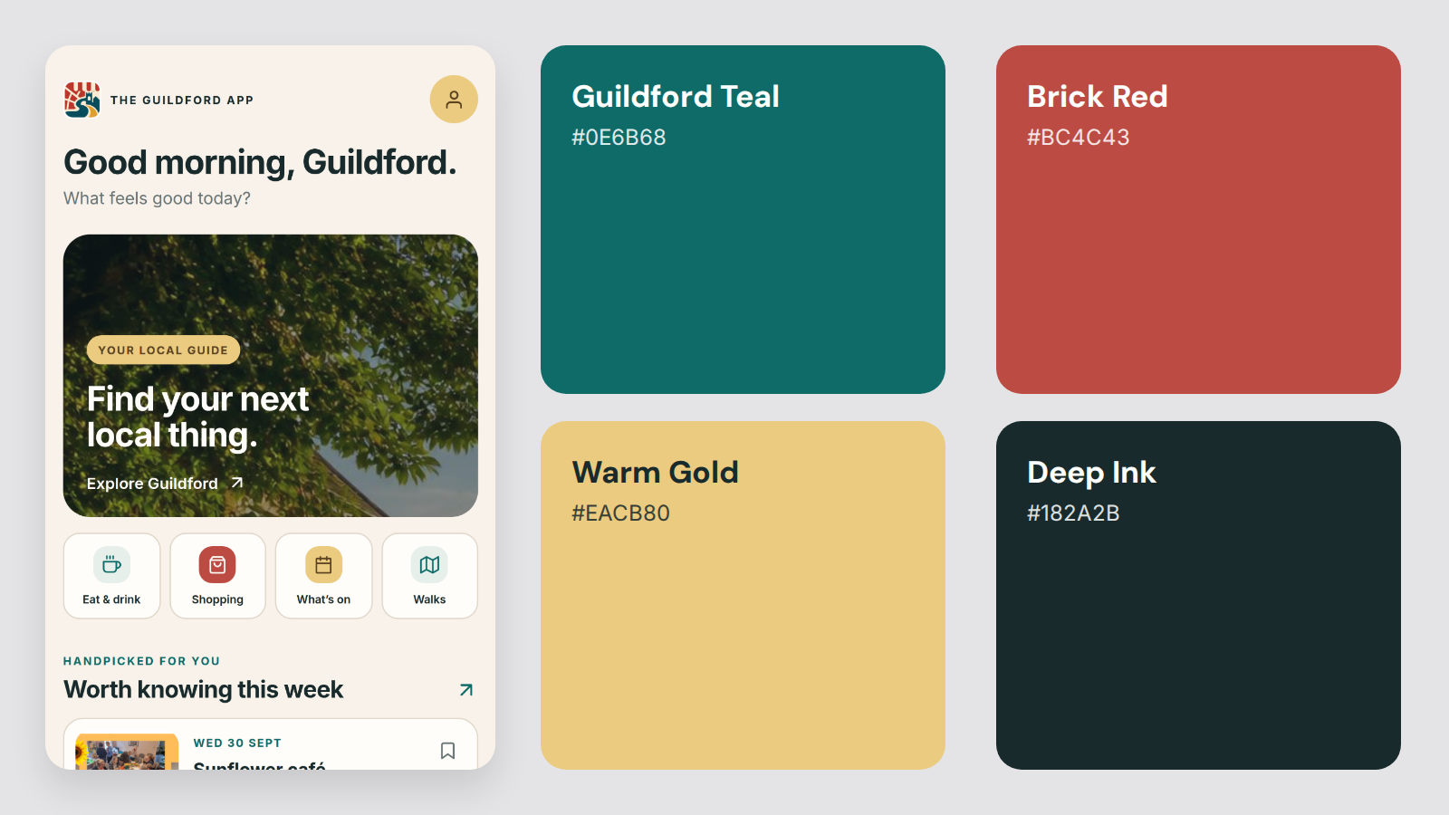 The Guildford App Colours