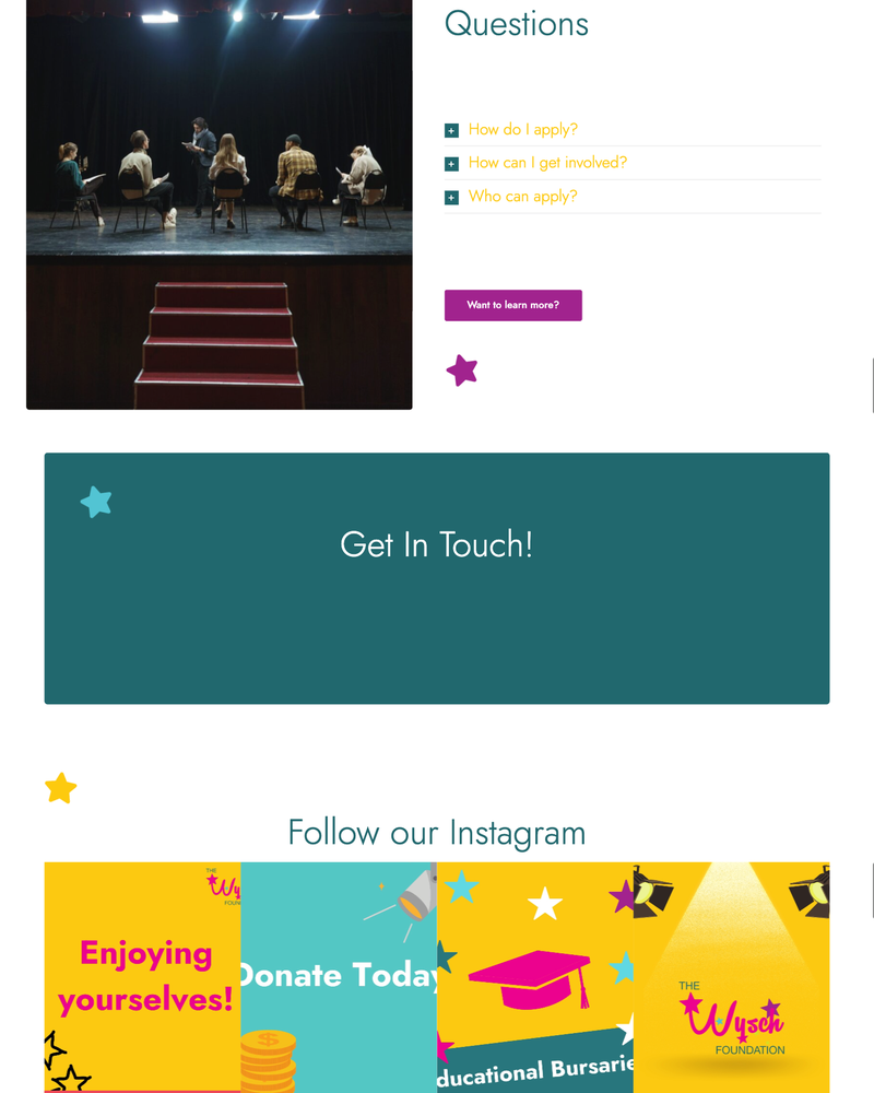 The Wysch Foundation Website Sections The Wysch Foundation Website Sections