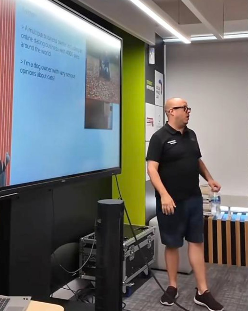 Jonathan Bird giving a talk at the University of Southampton