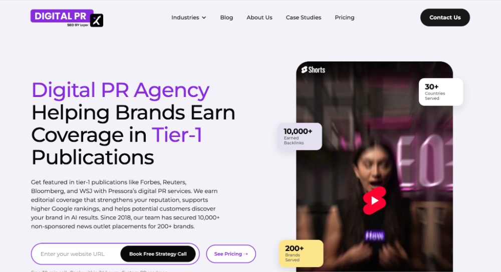 Pressora digital PR agency website