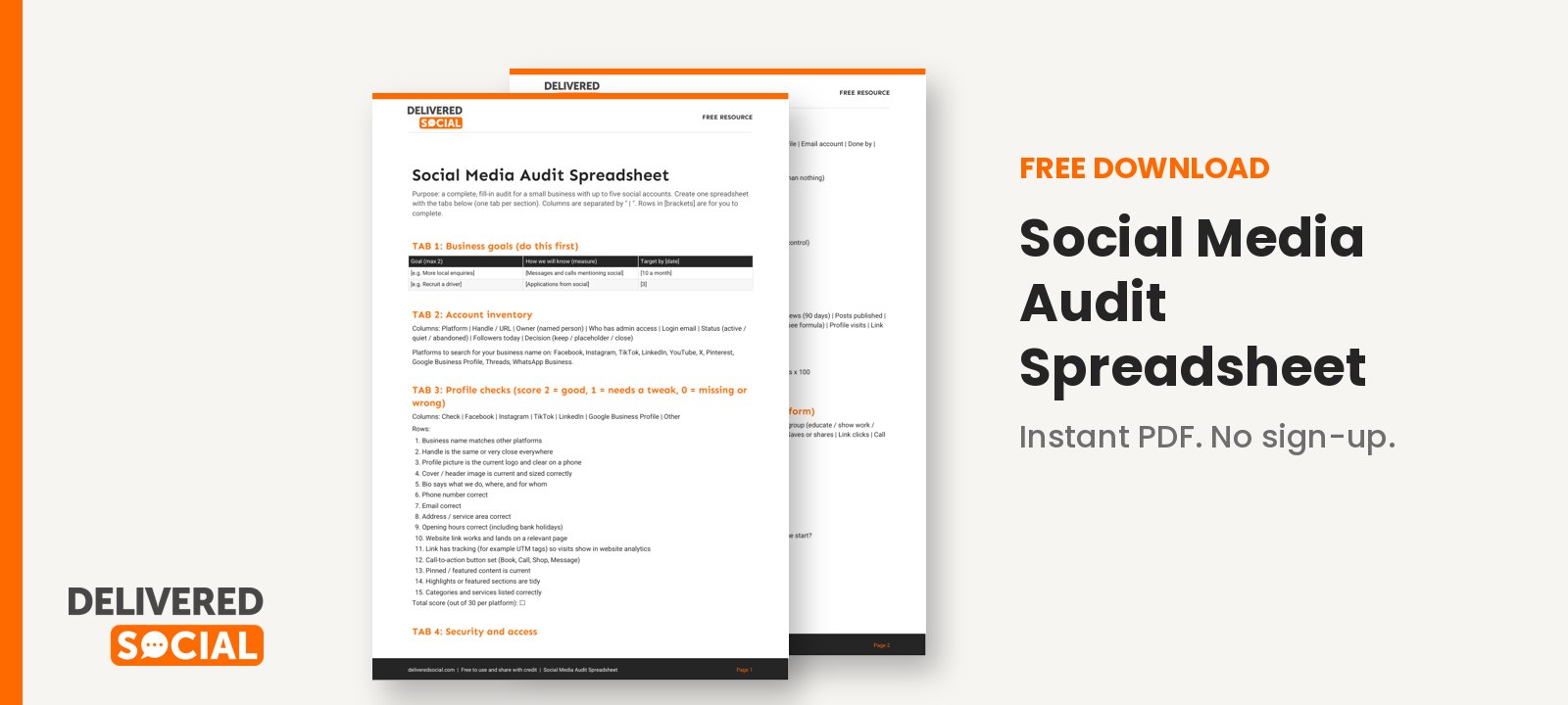 social media audit template free download preview