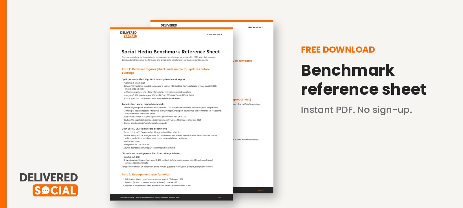 social media benchmarks uk free download preview